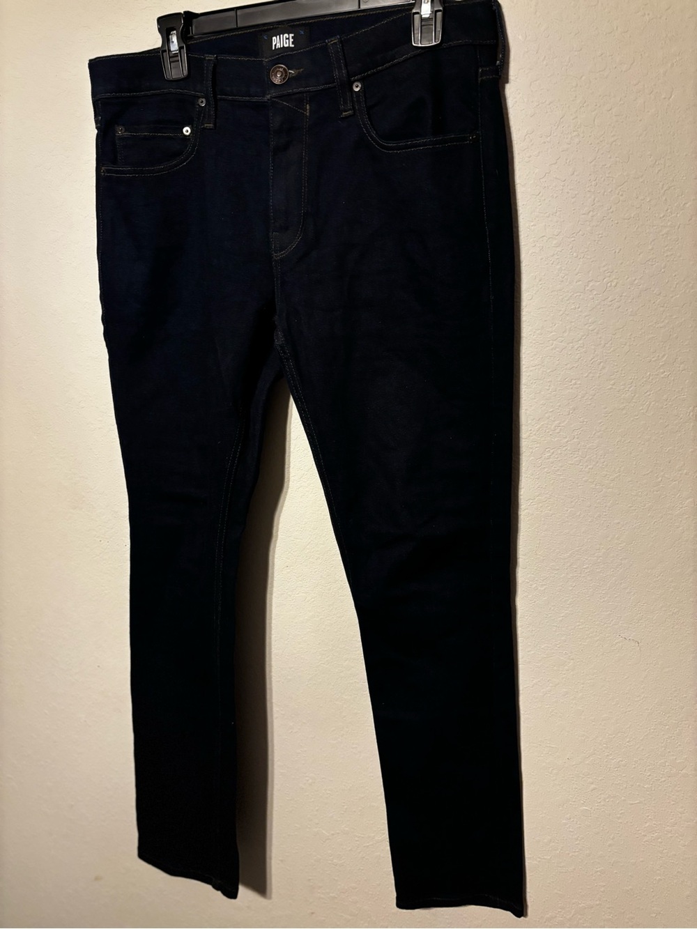 Paige Lennox Slim Straight Jeans Dark Indigo Wash Size 33 Premium Denim EUC